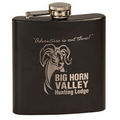 6 Oz. Matte Black Stainless Steel Flask